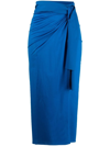 Eres Peplum Wrap-around Stretch-jersey Sarong In Indigo