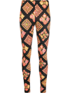 La Doublej Floral-print Stretch-jersey Leggings In Cowgirl Nero