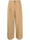 Rag & Bone Wide-leg Cropped Trousers In Nude