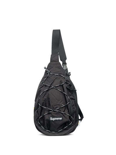 Supreme Logo-patch Sling Bag In Schwarz