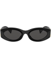 Miu Miu 0mu 11ws Miu Glimpse 1ab5s0 Nero Sunglasses In Grey