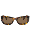 Miu Miu Womens Yellow Mu 09ws Rectangular-frame Acetate Sunglasses In Brown