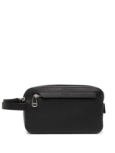 Mulberry Double-zip Logo-embossed Wash Case In Black