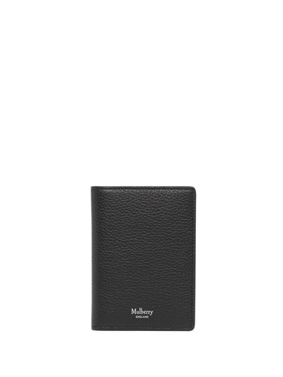 Mulberry Bi-fold Logo-embossed Wallet In Black