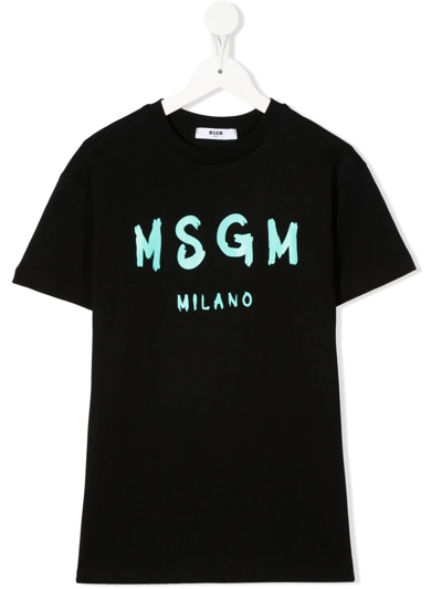 Msgm Logo-print Cotton T-shirt In Black