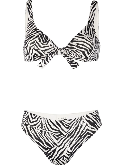 Fisico Reversible Zebra-print High-rise Bikini In Schwarz