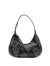 BY FAR STUD-EMBELLISHED LEATHER TOTE BAG