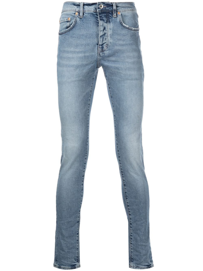 Purple Brand Mid-rise Skinny Jeans In Placid Blue Monogram