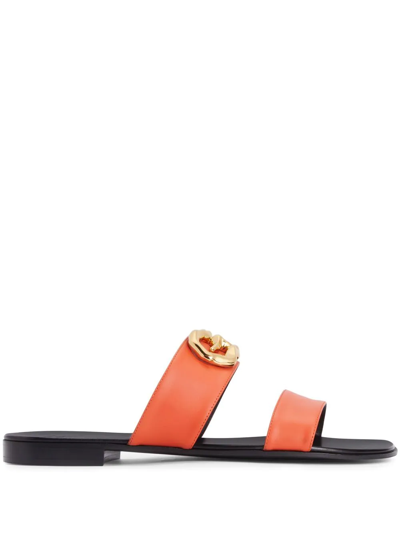 Giuseppe Zanotti Gregory Double-strap Sandals In Orange
