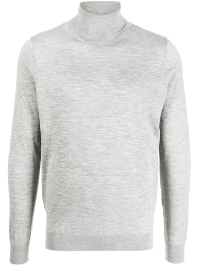 Colombo Fine-knit Roll-neck Jumper In Grey