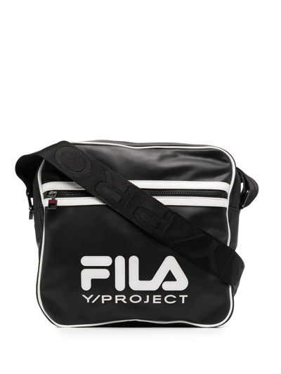 Y/project X Fila Wire Leather Shoulder Bag In Black