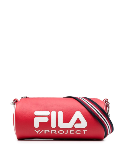 Y/project X Fila Y Strap Cylindrical Bag In Red