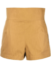 Ferragamo High-waisted Tailored Shorts In Yellow