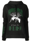 Raf Simons Graphic-print Detachable-sleeve Hoodie In Schwarz