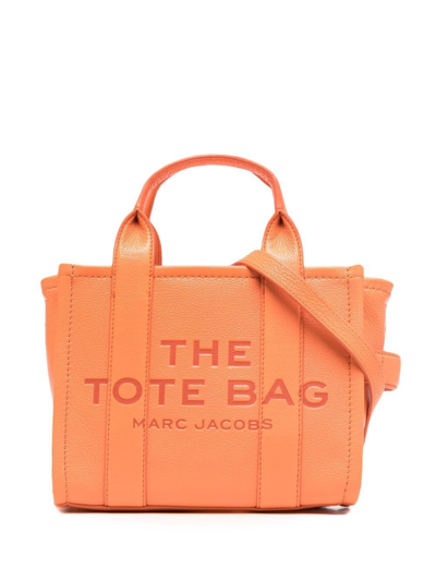 Marc Jacobs The Leather Mini Tote Bag In Orange