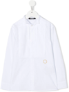 Balmain Pleated Bib-front Tuxedo Shirt In Weiss