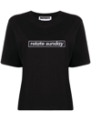 Rotate Birger Christensen Aster Organic Cotton T-shirt In Black