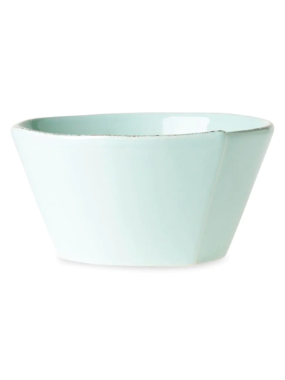 Vietri Lastra White Collection Stacking Cereal Bowl In Aqua