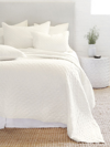 Pom Pom At Home Hampton Quilted Linen Pillow In Cream