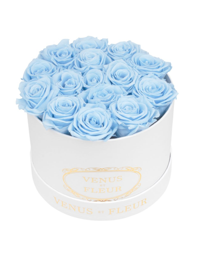Venus Et Fleur Classic Small Round Box With Pure White Roses