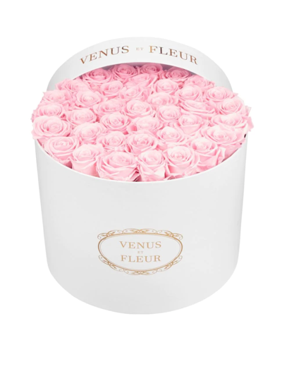Venus Et Fleur Large Round Box With Eternity Roses
