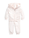 Polo Ralph Lauren Baby Girl's 2-piece Atlantic Terry Jogger Set In Delicate Pink