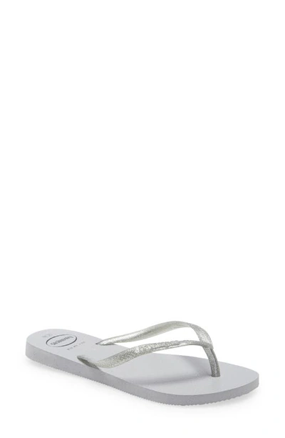 Havaianas Slim Gloss Flip Flop In Ice Grey