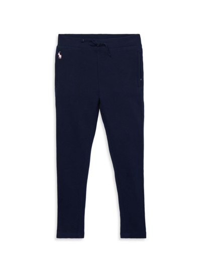 Polo Ralph Lauren Kids' Little Girl's & Girl's Terry Fleece Leggings In Navy