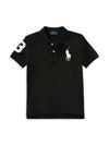 Polo Ralph Lauren Kids' Big Pony Cotton Mesh Polo In Black