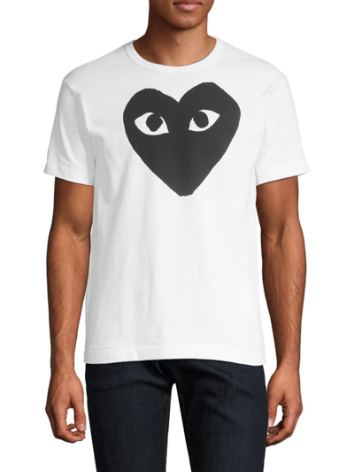 Comme Des Garçons Play Big Heart Graphic Tee In White