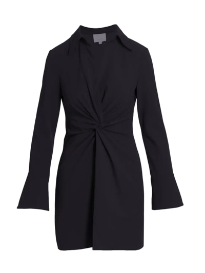 Cinq À Sept Mckenna Knot-front Shirtdress In Black