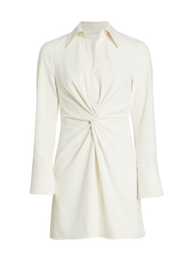 Cinq À Sept Mckenna Knot-front Shirtdress In Ivory