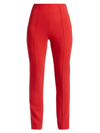 Cinq À Sept Brianne Pintuck Crepe Pants In Ruby Red
