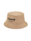 Alexander Mcqueen Graffiti Logo Bucket Hat In Beige