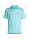 Vineyard Vines St. Jean Striped Polo Shirt In Turquoise Tejeda
