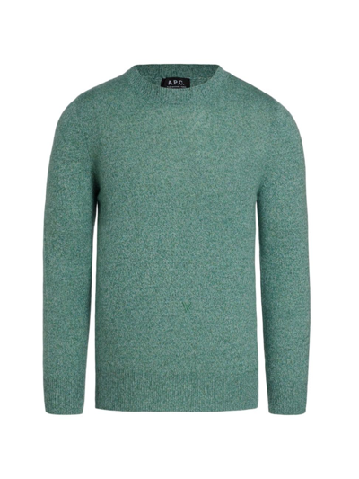 Apc Benoit Wool-blend Crewneck Sweater In Pale Green