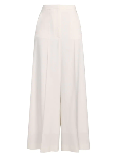 Loewe Pleated Wide-leg Trousers In Ivory