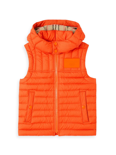 Burberry Kids' Carey Horseferry Appliqué Shell-down Gilet 6-14 Years In Orange