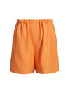 Loulou Studio Linen-blend Pull-on Shorts In Orange