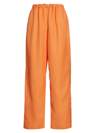 Loulou Studio Linen-blend Pull-on Pants In Orange