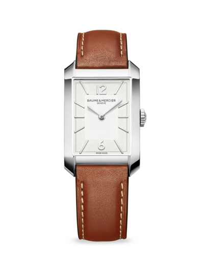 Baume & Mercier Men's Hampton Stainless Steel & Calfskin Leather Watch In Brown