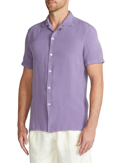 Ralph Lauren Purple Label Archer Short-sleeve Sport Shirt In Purple Haze