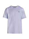 Acne Studios Nash Face Crewneck Cotton Tee In Pale Purple