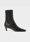 Totême The Mid Heel Calfskin Ankle Boots In Black