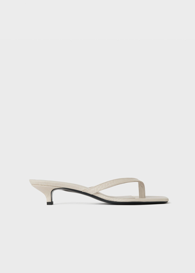 Totême The Flip Flop Cream Crocodile-effect Leather Sandals In Sand Croco