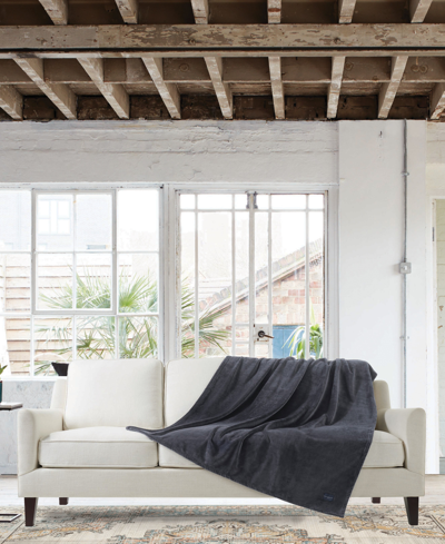 French Connection Plush Oversized Throw, 50" X 70" In Navy