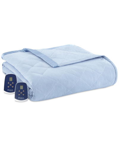 Shavel Micro Flannel 7 Layers Of Warmth Full Electric Blanket Bedding In Wedgewood