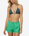 O'neill Carlene Paperbag Waist Linen & Cotton Shorts In Gumdrop Green