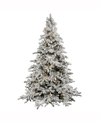 Vickerman 7.5' Flocked Utica Fir Artificial Christmas Tree With 850 Warm White Led Lights In White