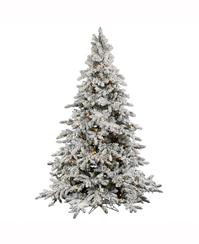 Vickerman 7.5' Flocked Utica Fir Artificial Christmas Tree With 850 Warm White Led Lights